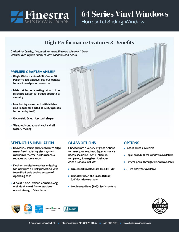 finestra horizontal sliding window brochure
