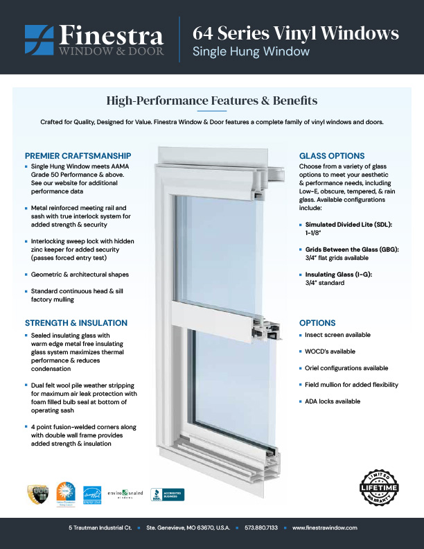 finestra single hung window brochure