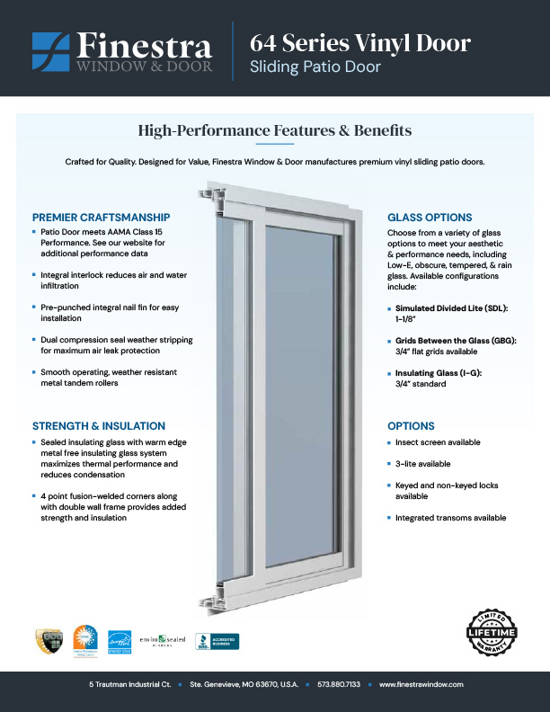 finestra sliding patio door brochure
