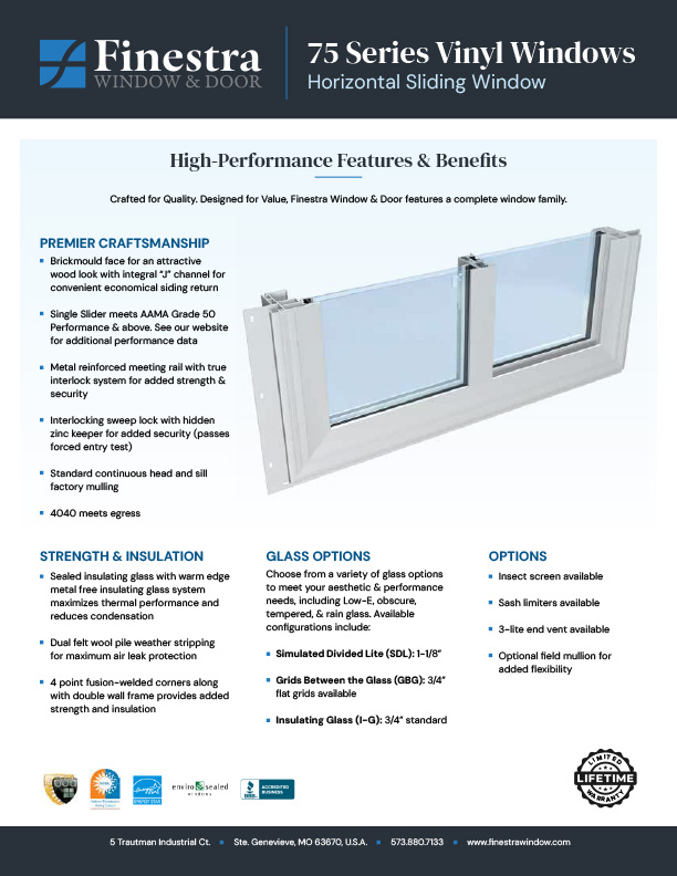 finestra horizontal sliding window brochure